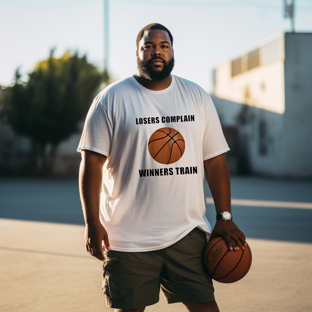 Positive Quotes B-Ball Inspired Men's Cotton Tee Big & Tall