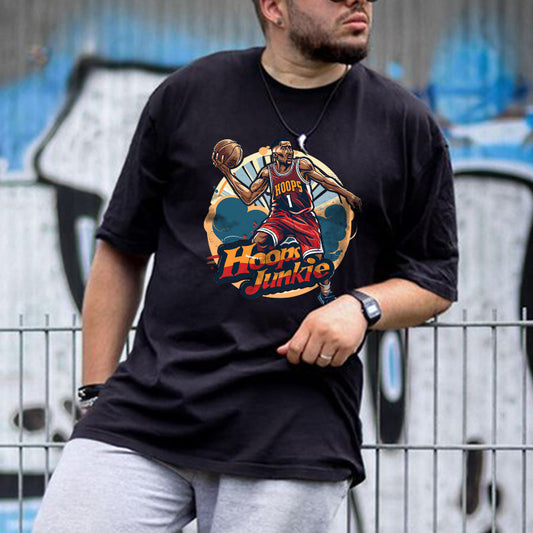 Hoops Junkie Basketball Player Men's Loose Fit T-Shirts Big & Tall