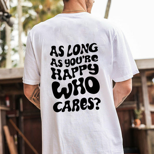 Letter Print Men's Cotton Tee