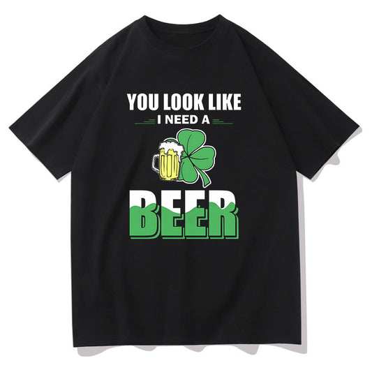 Thirsty Clover Lucky Beer Playful Irish T-Shirt