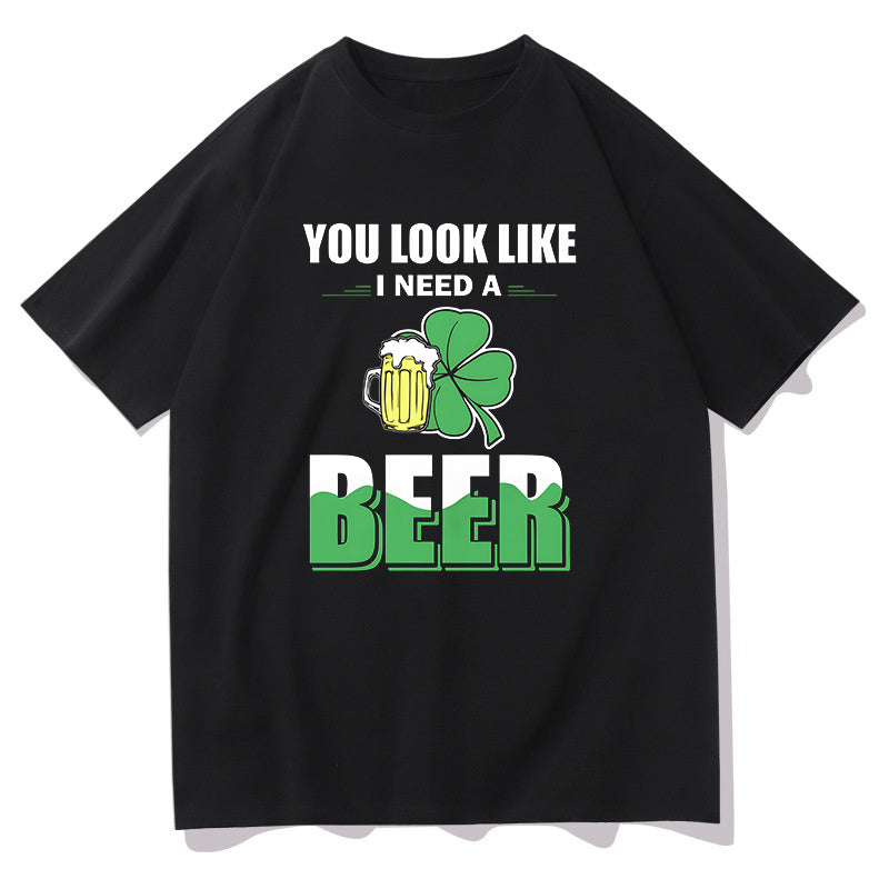 Thirsty Clover Lucky Beer Playful Irish T-Shirt Big & Tall