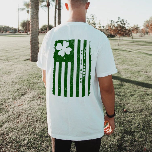 The Irish Luck Clover & Stripes T-shirt