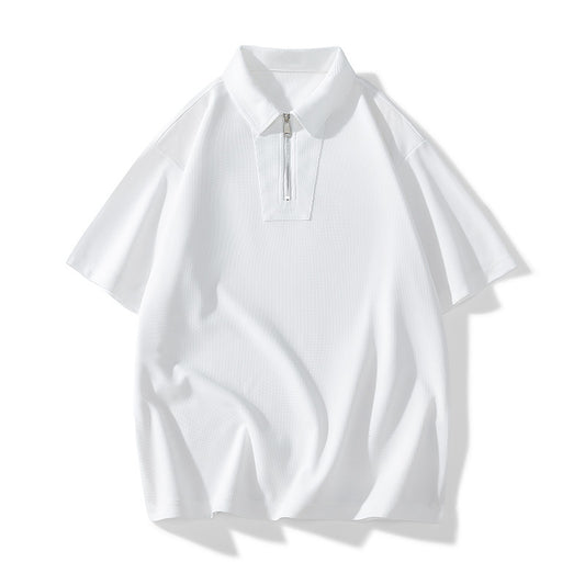 Men's Waffle Fabric Polo Casual Shirt Size L-8XL