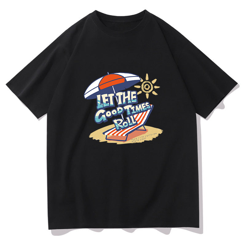 Men's Beach Vibes Print Cotton T-shirt Big & Tall