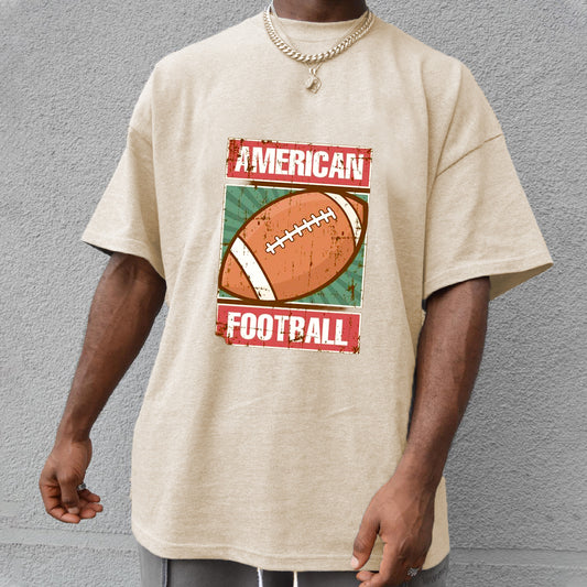 American Football Print Men's Cotton T-shirt