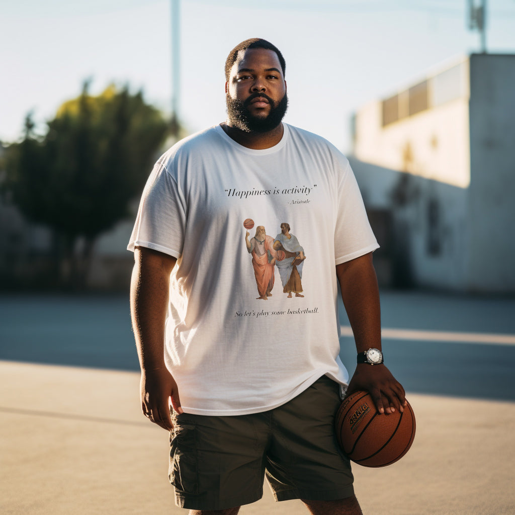 Funny Aristotelian Quote Retro Basketball Short Sleeve Big & Tall T-Shirt