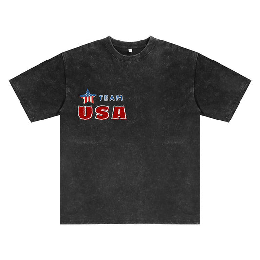 Team USA Men's Washed Black Color Tee