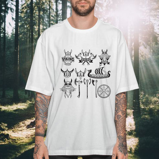 Axe and Armor Viking Icons Men's White T-shirt