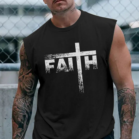 Faith Men's Fashion Streetwear Tank Tops-B
