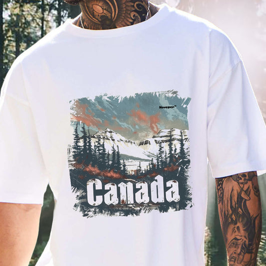 Canada Forest and Mountains Men's Cotton Tee