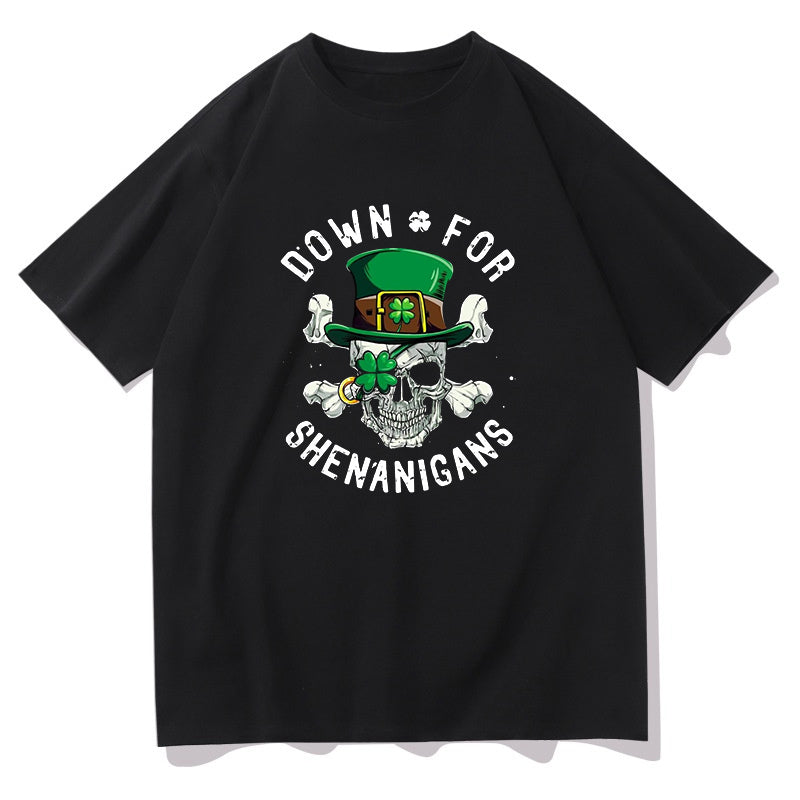 Playful Irish Shenanigan Skull St. Paddy's Shirt Big & Tall