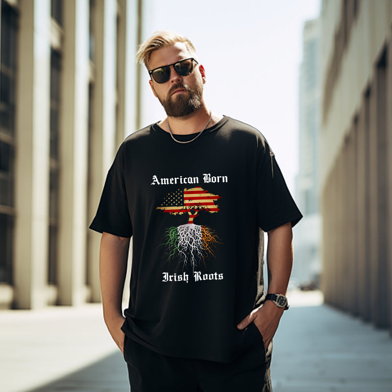 American Born Irish Roots Pride Bicultural Tee Big & Tall