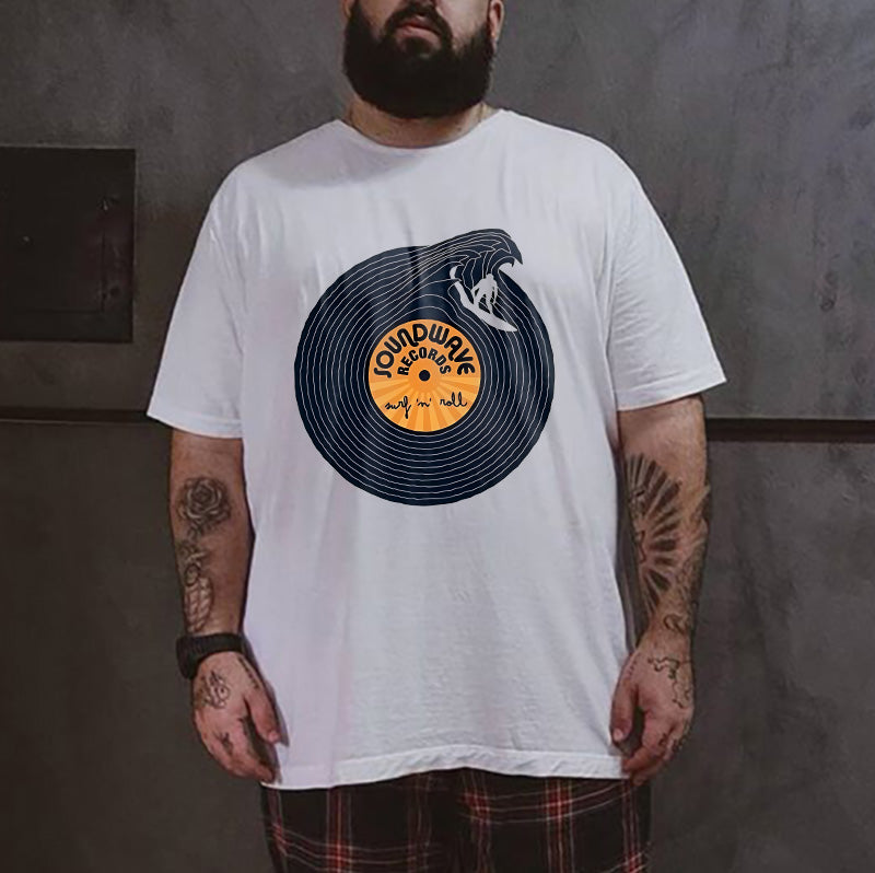 Vinyl Records Soundwave Printed Men's T-shirt Big & Tall
