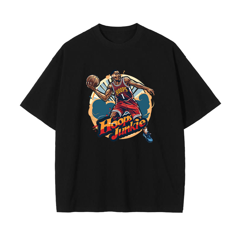 Hoops Junkie Basketball Player Men's Loose Fit T-Shirts Big & Tall