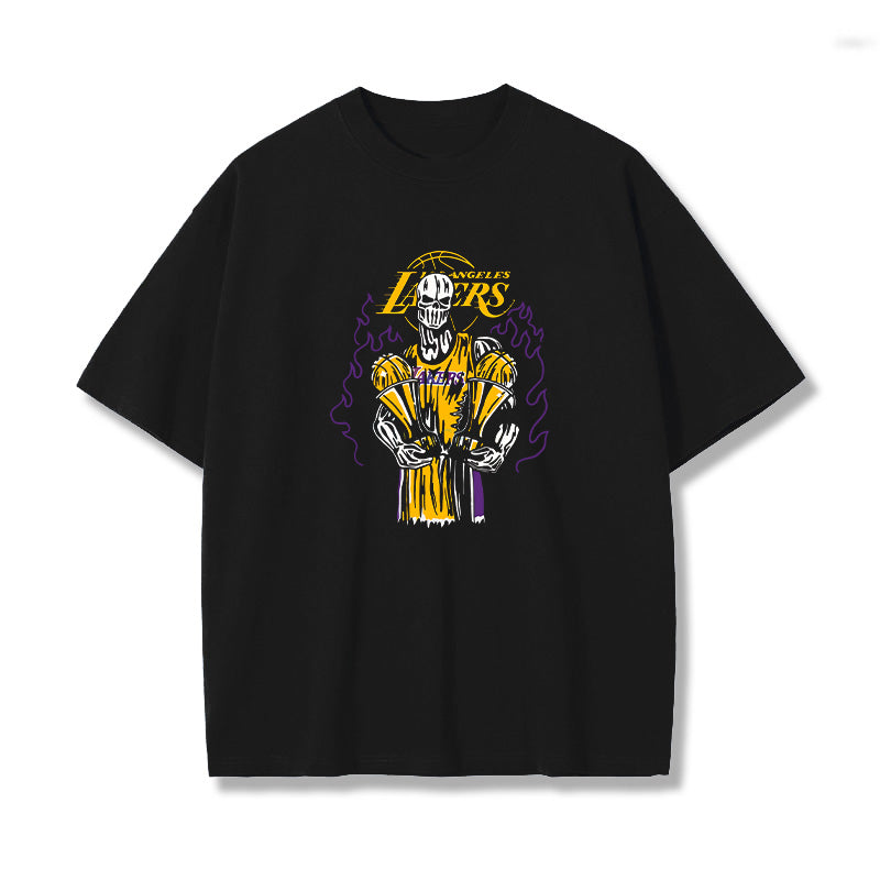 Men's Los Angeles Lakers Skull Printed T-Shirts