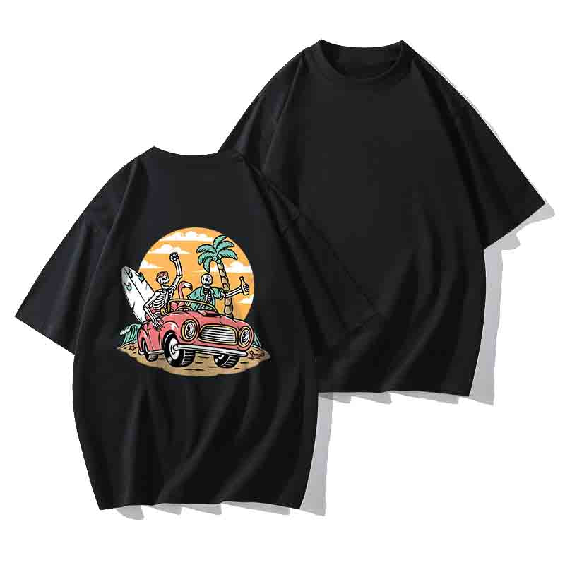 Skeleton Man Vacation Vibes Men's T-Shirt Big & Tall