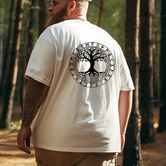 Norse Mythology Life of Tree Yggdrasil Print Men's T-shirt Big & Tall