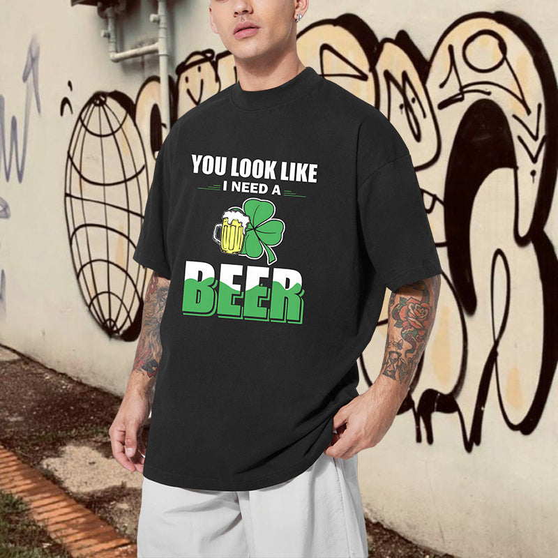Thirsty Clover Lucky Beer Playful Irish T-Shirt Big & Tall
