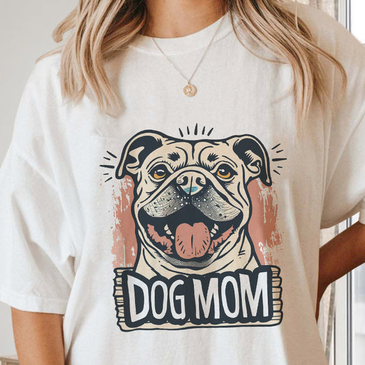 Dog Mom Print Women's Short Sleeve T-shirt