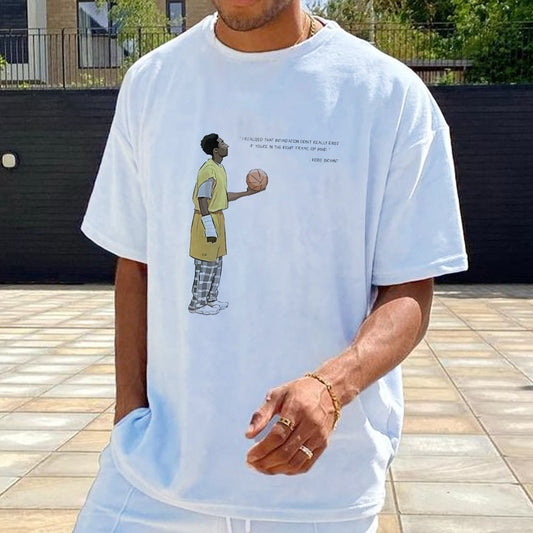 Motivational Quote Kobe Bryant Cartoon Print Big & Tall Fan Tee