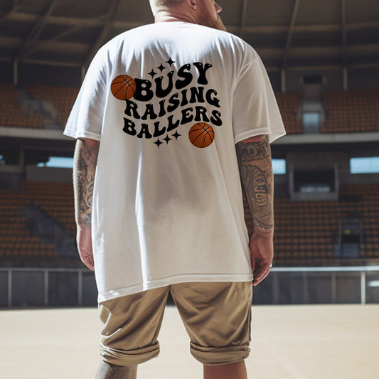 Basketball and Letter Print Men's Trendy T-shirt Big & Tall