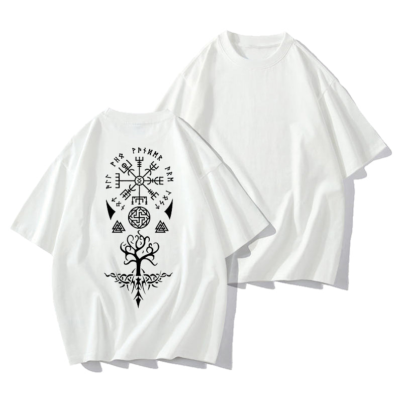 Nordic Symbols Viking Runes and Valknut Print T-Shirt Big & Tall