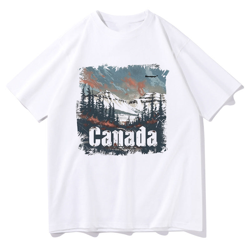 Canada Forest and Mountains Men's Cotton Tee Big & Tall