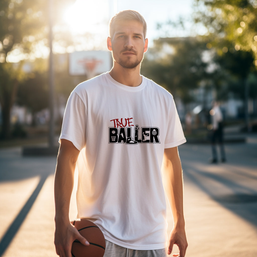Basketball-inspired True Baller Letter Print Big & Tall Tee