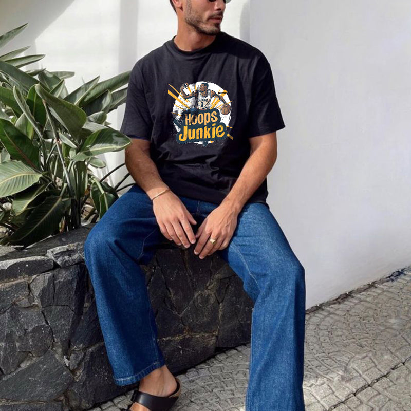 Hoops Junkie Basketball Player Men's T-Shirts Big & Tall