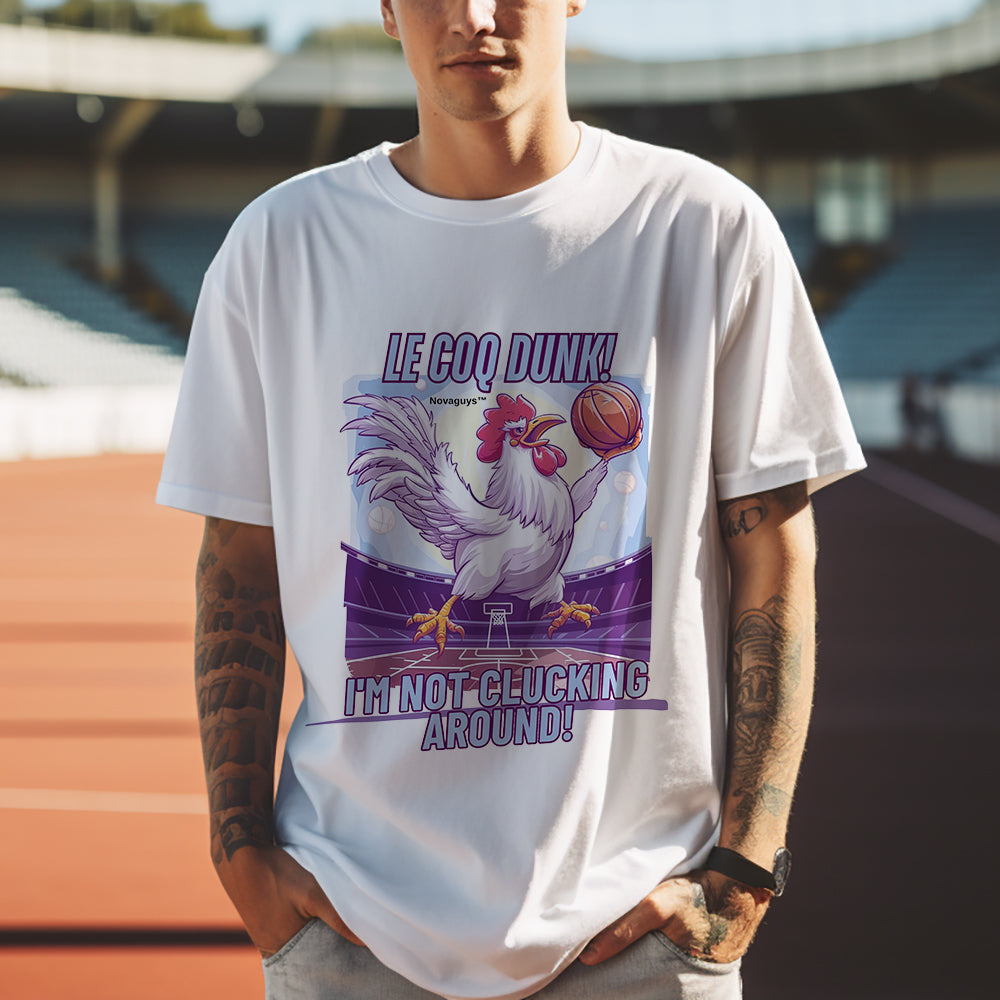 Le Coq on The Court Gallic Rooster Basketball Lover Tee
