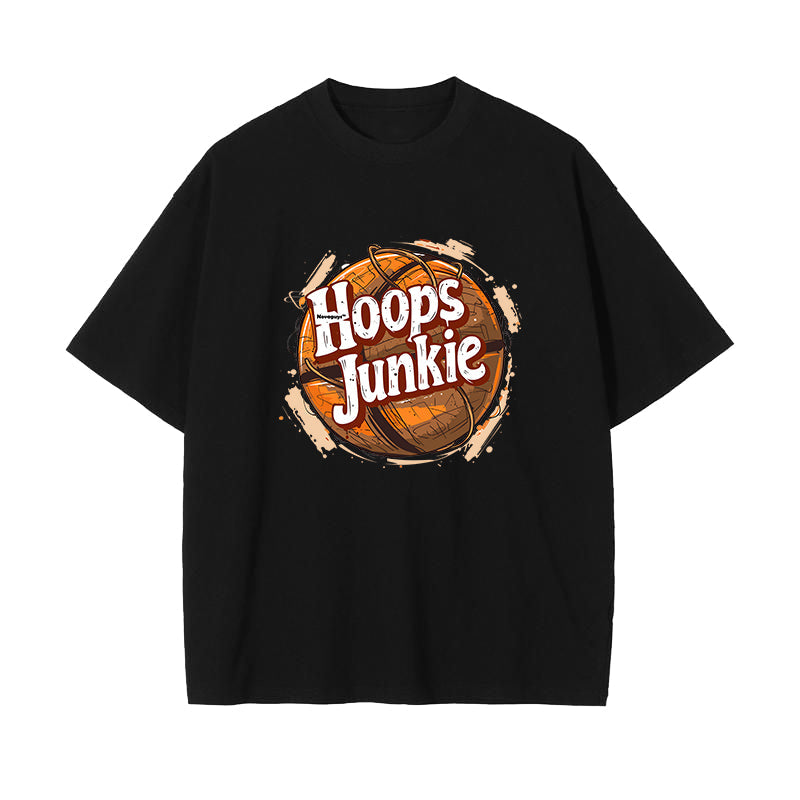 Hoops Junkie Basketball Print Men's Loose Fit T-shirts Big & Tall