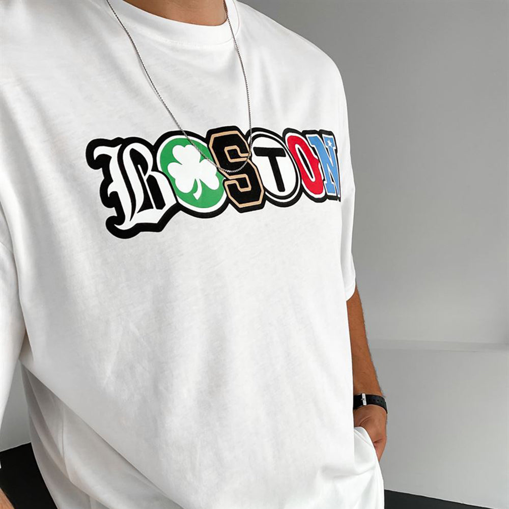 Boston Shamrock Style Men's Oversized T-Shirts