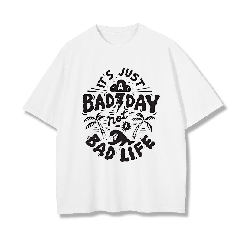 Positive Quotes Letter Print Men's White T-shirt Big & Tall