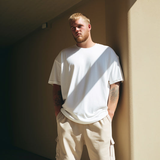 Men's Plain Oversized Cotton T-shirt - White