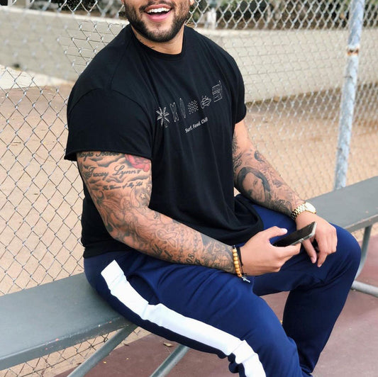 Surf, Food, Chill, Men's Doodle T-shirt Big & Tall