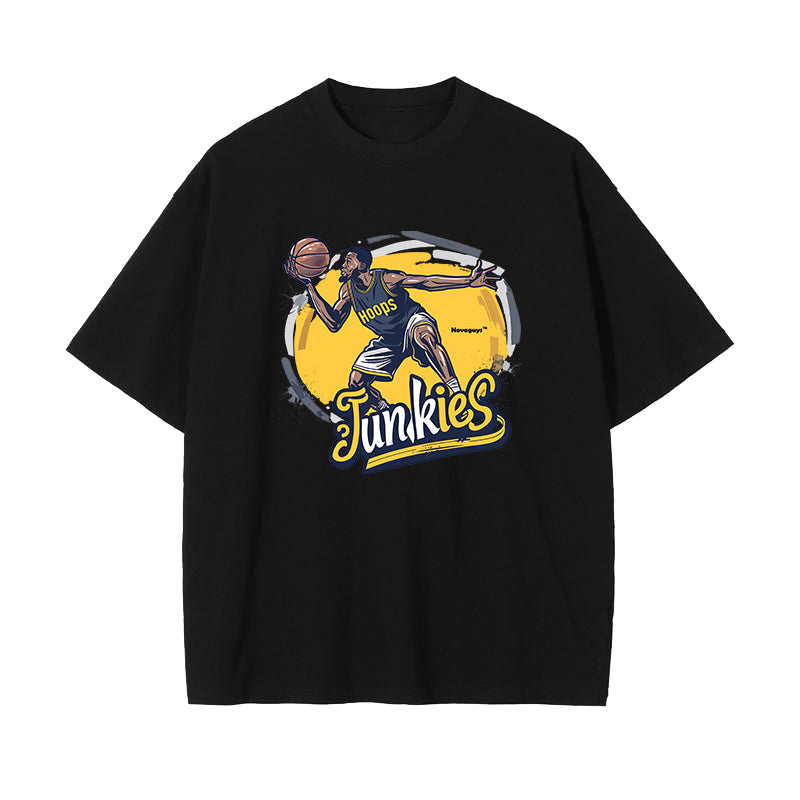 Hoops Junkie Basketball Player Men's Cotton T-Shirts Big & Tall