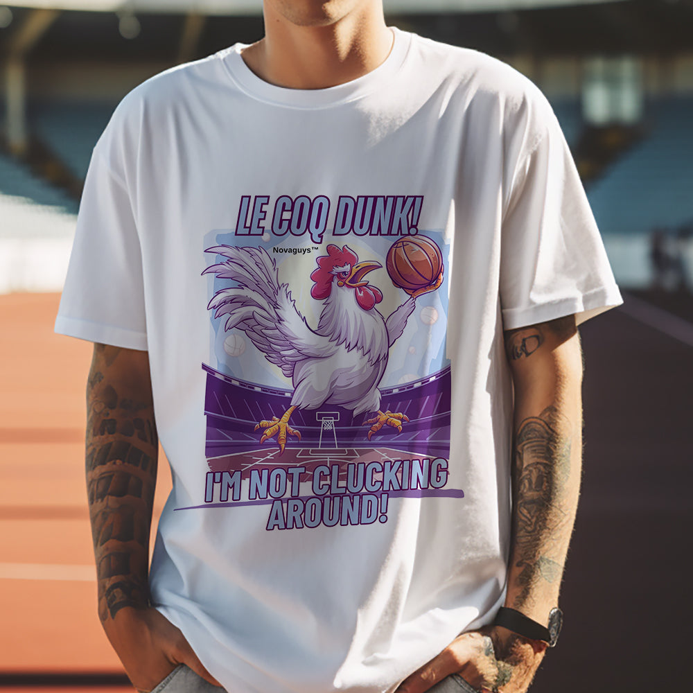 Le Coq on The Court Gallic Rooster Basketball Lover Tee