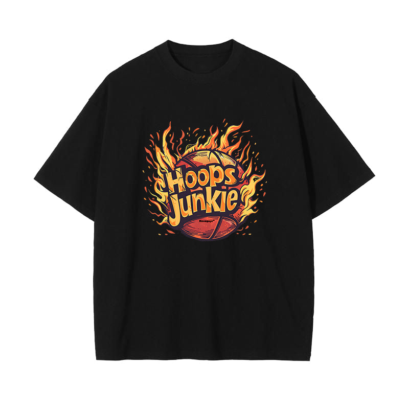 Hoops Junkie Flame Print Men's T-shirts Big & Tall