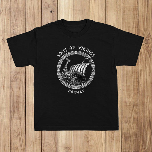 Nordic Viking Ships Print Men's T-shirt