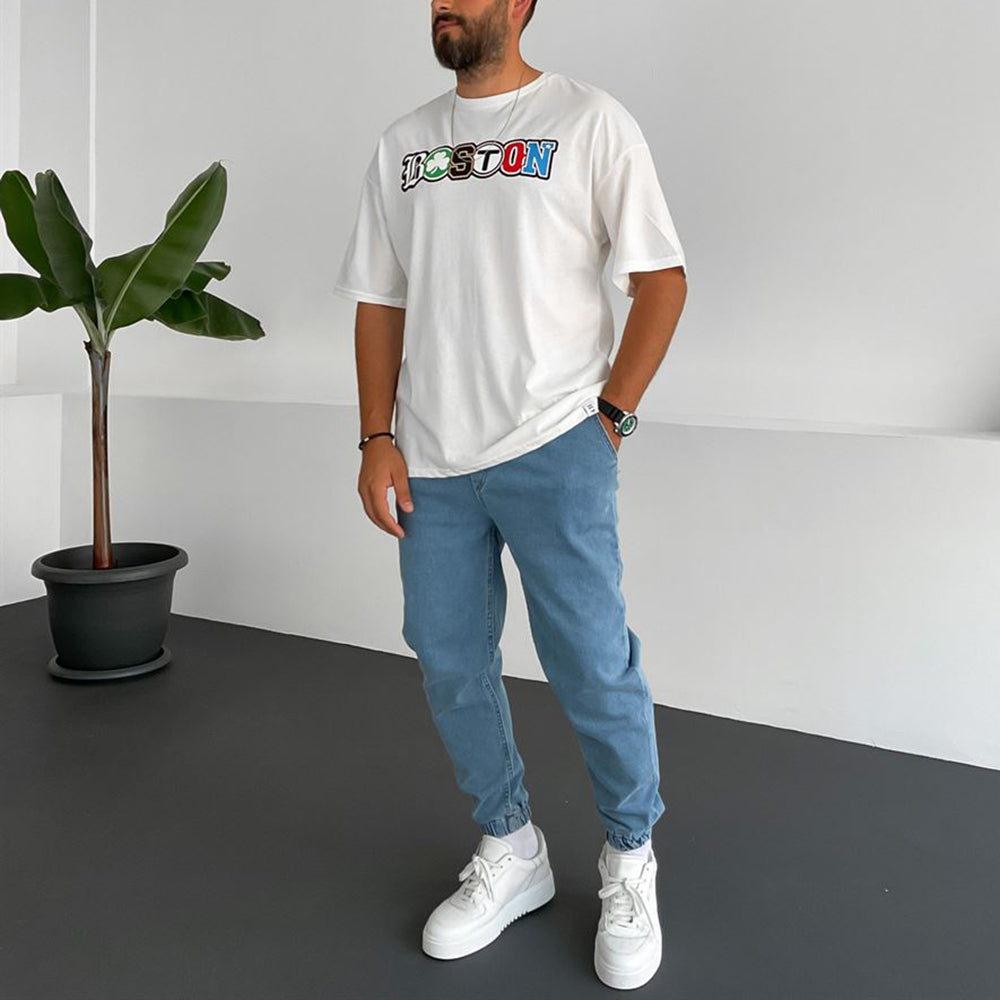 Boston Shamrock Style Men's Oversized T-Shirts