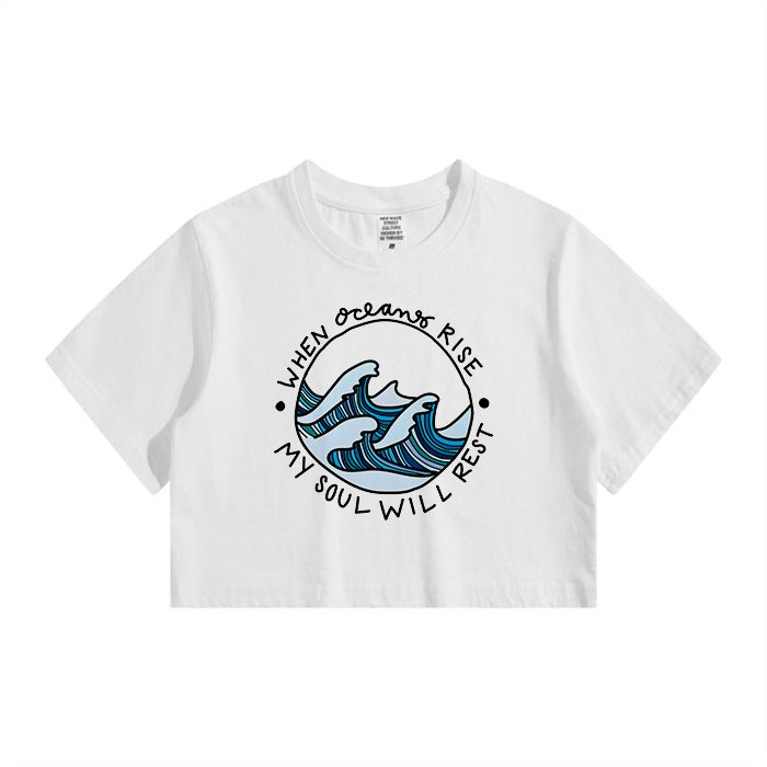 Ocean Wave Women's Soul Print Crop Tee