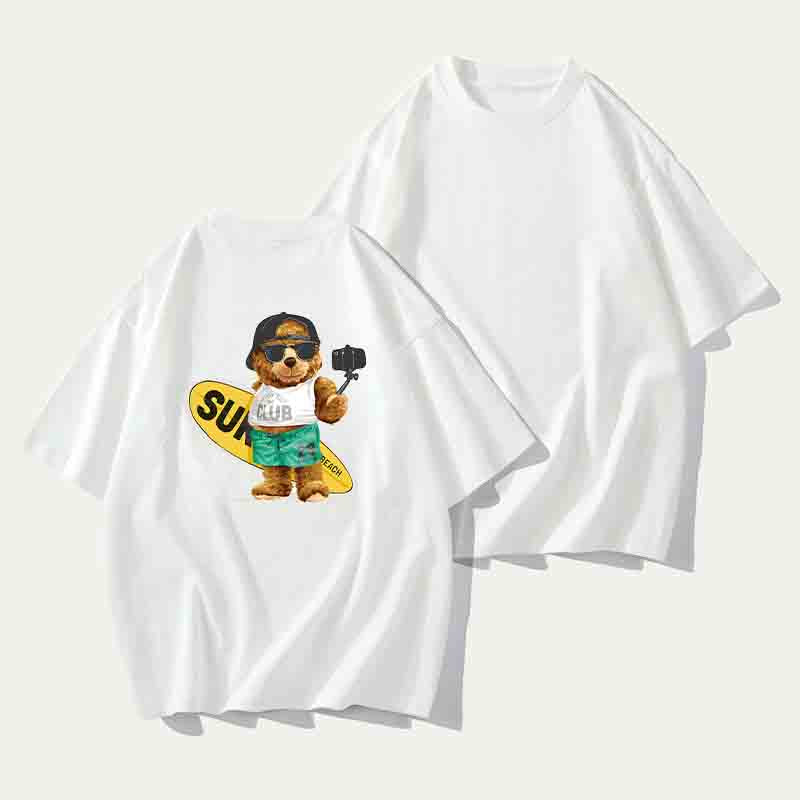 Surfing Bear Printed Men's T-Shirt Big & Tall
