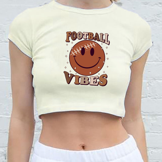 Football Vibes Ladies Crop Tee