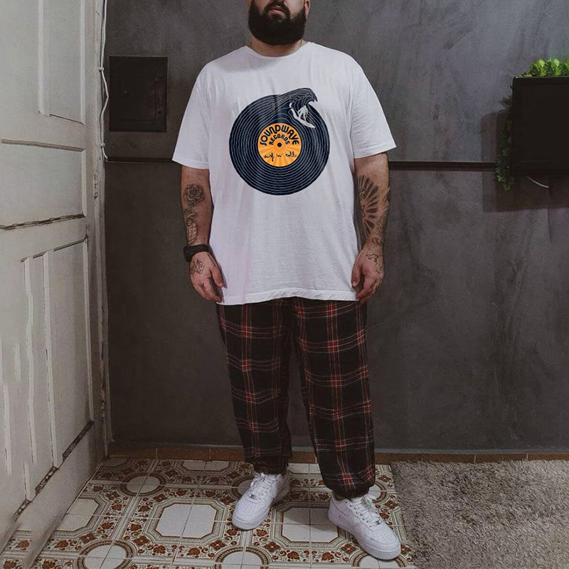 Vinyl Records Soundwave Printed Men's T-shirt Big & Tall
