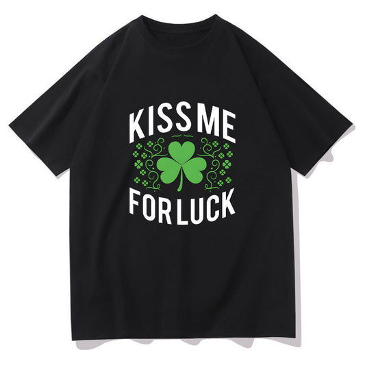 Irish Lucky Kiss Four-Leaf Clover Romance Tee Big & Tall