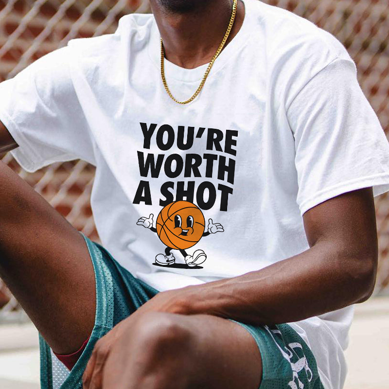 Motivational Basketball Character Tee Inspirational Sports Big & Tall Shirt