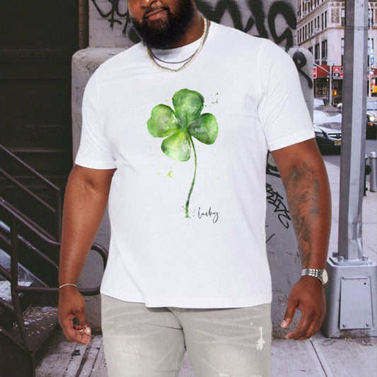 Watercolor Clover Men's Lucky Charm T-shirt Big & Tall