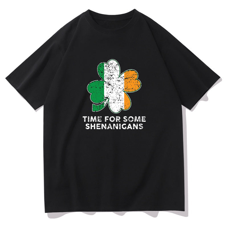 Irish Flag Tri-Color Clover Shenanigans Time Tee Big & Tall