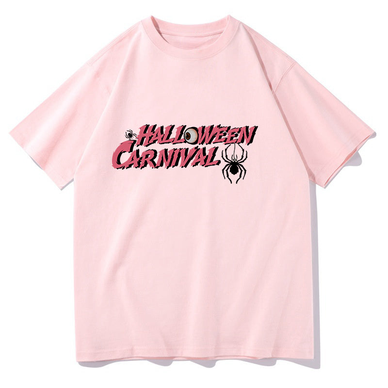 Halloween Spider Print Women's Cotton T-shirt