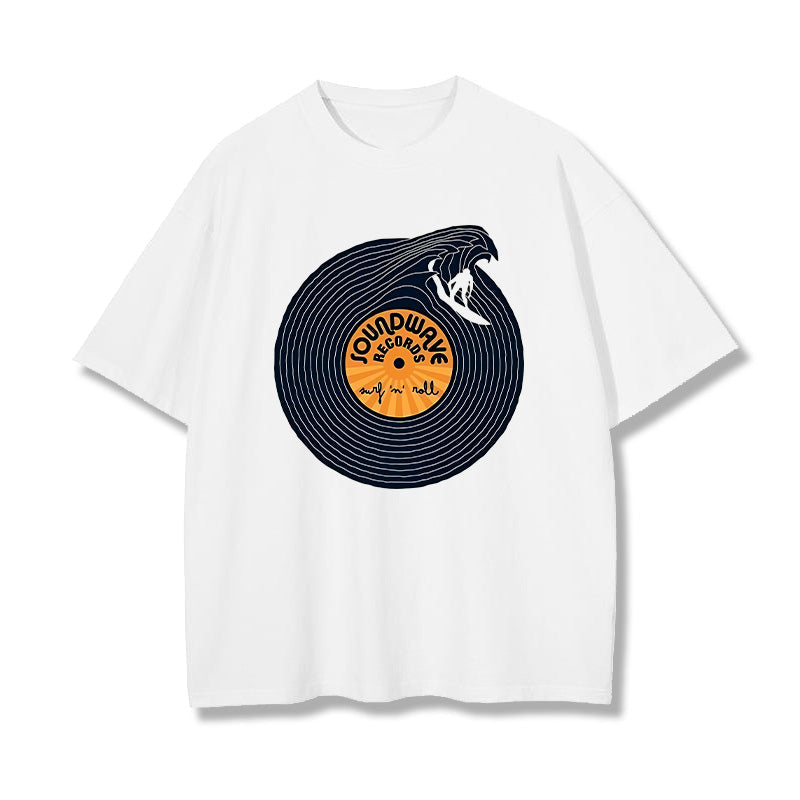 Vinyl Records Soundwave Printed Men's T-shirt Big & Tall